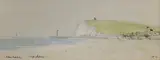 Newhaven Harbour' and 'Volks Railway, Brighton by Hugh Casson, watercolor, sold May 2022