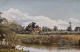 River landscape by Florence White, oil on canvas, sold Apr 2022