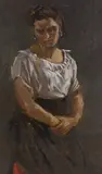 Portrait of an Italian woman, 50 x 30cm by Michael Lawrence Cadman, oil on board, sold Apr 2022