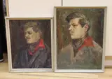 Portraits of gentlemen by Barbara Hutchby, oil, offered Apr 2022