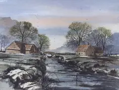 Spring Evening by Isabel M. Castle, watercolour, offered Apr 2022