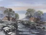 Spring Evening by Isabel M. Castle, watercolour, offered Apr 2022