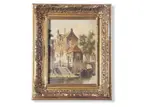 Dutch canal scene by C. Schuyler, oil on canvas, offered Jul 2022