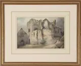 Castle Arce Priory (prior 19th-century excavation) by Joseph Barber, watercolour, sold Jul 2022