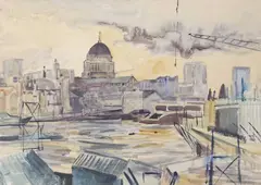 St Pauls, London by Ralph Hartley, watercolour, sold Jul 2022