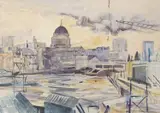 St Pauls, London by Ralph Hartley, watercolour, sold Jul 2022
