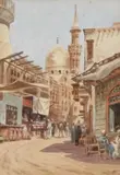 A Street Scene, Cairo by Edwin Lord Weeks, watercolour, offered Jul 2022