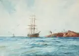 Start Point, South Devon by William Minshall Burchill, 1921, watercolour, sold Jul 2022