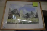 Church, norfolk, watercolour, f/g by Kay Ohsten Starston, WATERCOLOUR, sold Jul 2022