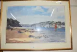 Coloured print, estuary scene, f/g by Eric Roberts, PRINT, sold Jul 2022