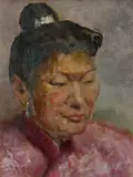A Portrait of an Asian Woman by Philip Whichelo, oil on board, offered Jul 2022
