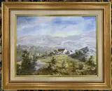 Ronda Mountains,Spain by Angela McGhee, oil on board, offered Jul 2022