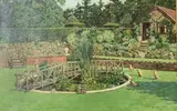Garden scene by S.W. Barwell, 1936, oil on canvas, offered Jul 2022