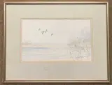 Wildfowl Over The Broad by Jason Partner, oil, offered Jul 2022