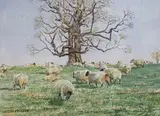 Early spring with ladies in waiting by Derek Pearson, watercolour and gouache, offered Jul 2022