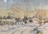 Winter by Brenda M. Eustace, pencil and watercolour, offered Jul 2022