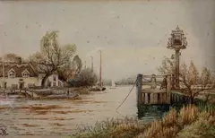 Pull's Ferry by William Robert Wyer, watercolour, sold Jul 2022
