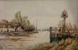 Pull's Ferry by William Robert Wyer, watercolour, sold Jul 2022