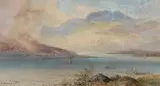 Highland scene by Ferneley Ramus, 1907, watercolour, offered Jul 2022