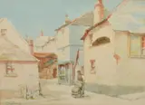 A set of three watercolours of West Country fishing villages by Lewis Mortimer, watercolor, offered Oct 2023