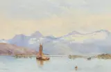 A group of three watercolours of marine scenes by Walter William May, watercolor, sold Oct 2023