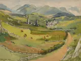 Clifden Connemara by Barbara Wells, 1949, watercolor, sold Oct 2023