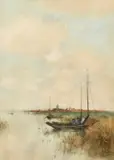 On the Zuider Zee by Théophile de Bock, watercolour, sold Oct 2023
