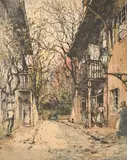 Austrian, Schubert's birthplace by Luigi Kasimir, etching, sold Oct 2023