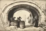 The Coopers, Beaucaire by Salomon van Abbé, etching, sold Oct 2023