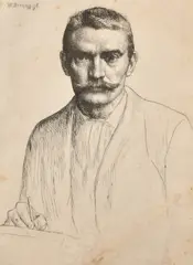 A self portrait of the artist by William Strang, etching, offered Oct 2023