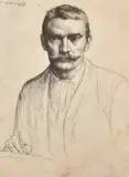 A self portrait of the artist by William Strang, etching, offered Oct 2023