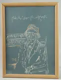 A PAINTED PORTRAIT ON CARD, with inscription by Faeq Hassan, drawing, offered Oct 2023