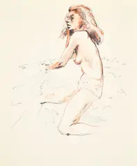 British, a sketch book of 11 female nude studies by Alistair Grant, watercolour, offered Oct 2023
