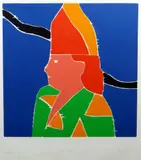Untitled by Philip Sutton Ra limited edition, 1967, woodcut, sold Dec 2020