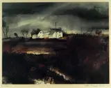 Colour print - Ceredigion farmstead by John Knapp-Fisher limited edition, print, sold Dec 2020