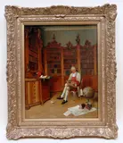 Untitled by Franz Xaver Wolf, oil on panel, offered Dec 2020