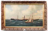 Reresby' with pilot cutter 'Antwerpen 14 by John-Henry Mohrmann, oil on canvas, sold Dec 2020
