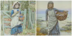 The Harvest Of The Rocks by 1835-1907, Henry James Johnstone, watercolor, sold Dec 2020