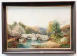 Drover with cattle and figures by Joseph Horlor, oil on canvas, offered Nov 2020