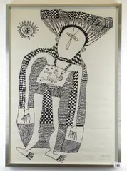 O.B.E. (Papua New Guinean, 1944-2003), screenprint (a/p) - Untitled, a pregnant by Mathias Kauage, screenprint, offered Nov 2020