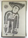 O.B.E. (Papua New Guinean, 1944-2003), screenprint (a/p) - Untitled, a pregnant by Mathias Kauage, screenprint, offered Nov 2020