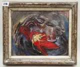 Two Jugs Wrapped in Cloth by Dan Llywelyn Hall, oil on canvas, sold Oct 2020