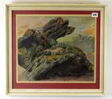 Titled by Dudley Holland, ink and wash, sold Oct 2020