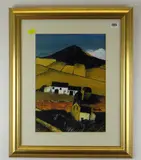 Barns Below Little Skirrid by David Haswell limited edition, print, offered Oct 2020