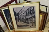 to include two indistinctly signed limited edition wood cut prints, 'Old by Pictures And Prints Etc, watercolour, sold Jul 2018