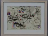 'Study For Trafalgar', a watercolour and pen sketch of ships by Stephen Farthing, watercolour and pen, sold Jul 2018