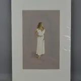 'Flower Girl I', a pastel drawing of a woman in a white blouse and by Kay Boyce, pastel, sold Jul 2018