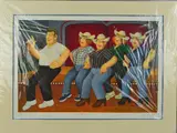 'Line Dancing', A Limited Edition print, 45/395, signed, titled by Beryl Cook, print, sold Jul 2018