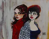 'Trapeze', A Limited Edition canvas on board print, 80/125, of two women by Todd White, print, sold Jul 2018