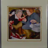 'Shoe Shop', A Limited Edition print, 368/650, a woman trying on a by Beryl Cook, print, sold Jul 2018